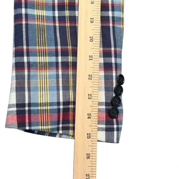 Haspel Mens Plaid Sport Coat Blazer Unstructured  100% Cotton Two Button Jacket - Picture 12 of 13